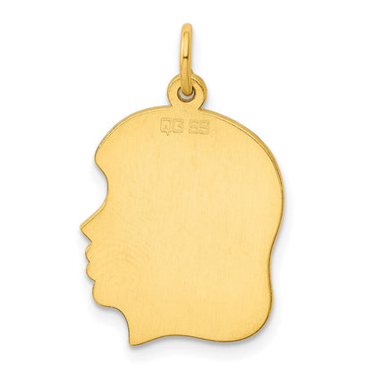 Ss/vergoldet Sterlingsilber Gp Gravierbar Mädchen Poliert Plättchen Charm