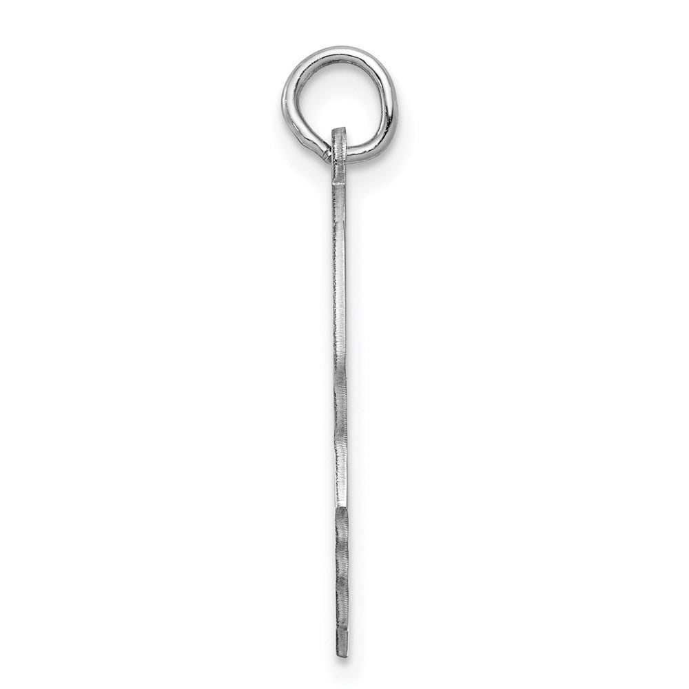 Sterlingsilber Rhod-plate Eng. Junge Poliert Vorderseite/satin Rückseite Plättchen Charm