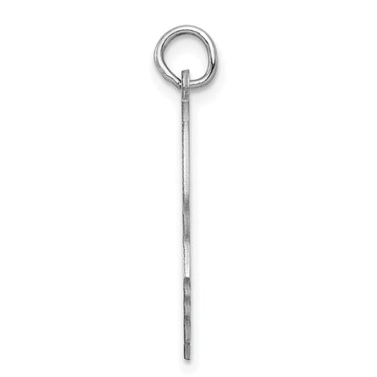 Sterlingsilber Rhod-plate Eng. Junge Poliert Vorderseite/satin Rückseite Plättchen Charm