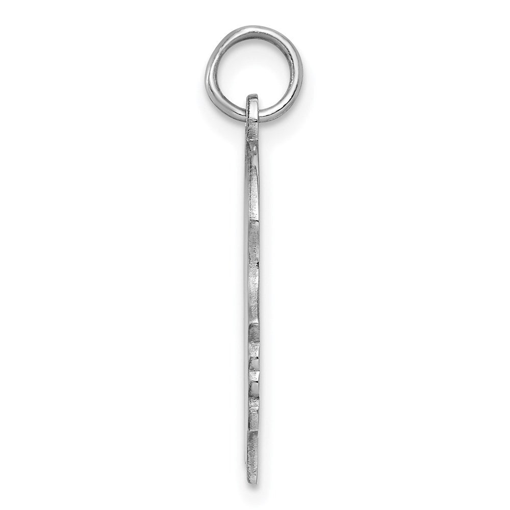 Sterlingsilber Rhod-plate Eng. Mädchen Poliert Vorderseite/satin Rückseite Plättchen Charm
