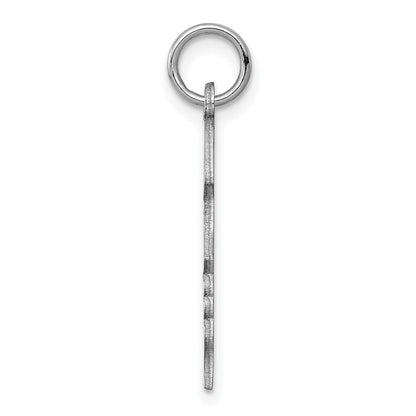 Sterlingsilber Sterl Rhodiniert-plt Gravierbar Mädchen Poliert Vorderseite/satin Rückseite Plättchen Charm