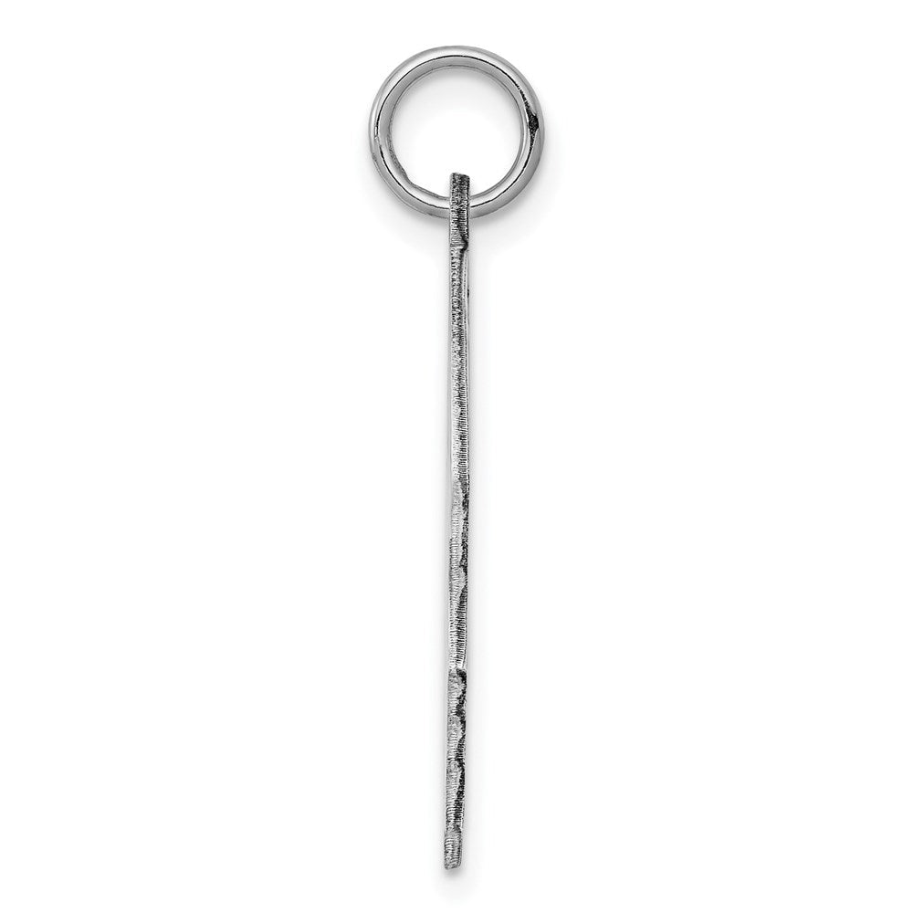 Sterlingsilber Sterl Rhodiniert-plt Gravierbar Junge Poliert Vorderseite/satin Rückseite Plättchen Charm