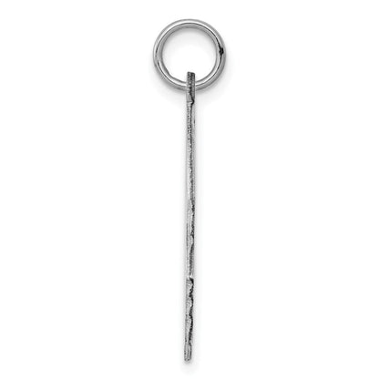 Sterlingsilber Sterl Rhodiniert-plt Gravierbar Junge Poliert Vorderseite/satin Rückseite Plättchen Charm