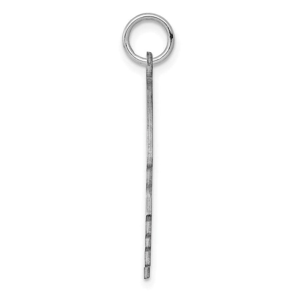 Sterlingsilber Rhodiniert-plt Gravierbar Junge Plättchen Charm Poliert auf Vorderseite/back