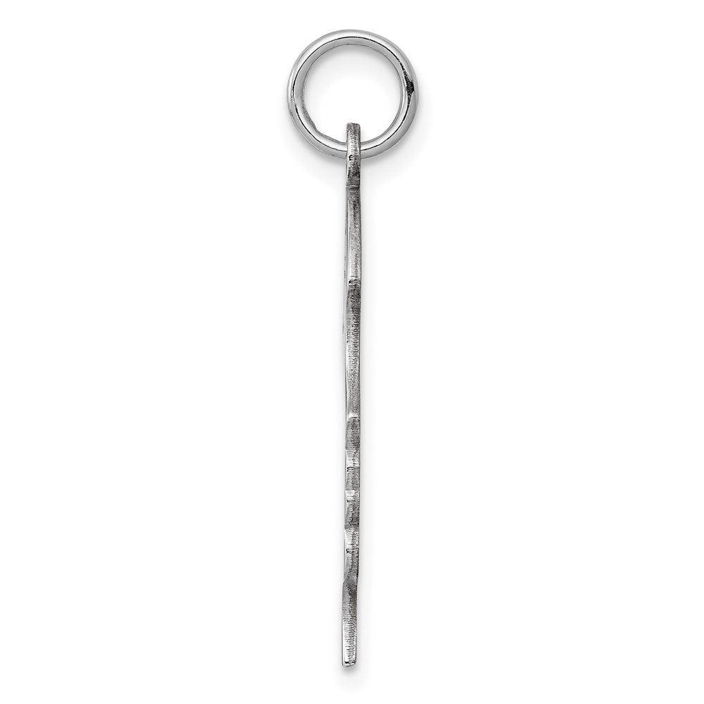 Sterlingsilber Rhodiniert-plt Gravierbar Mädchen Plättchen Charm Poliert auf Vorderseite/back