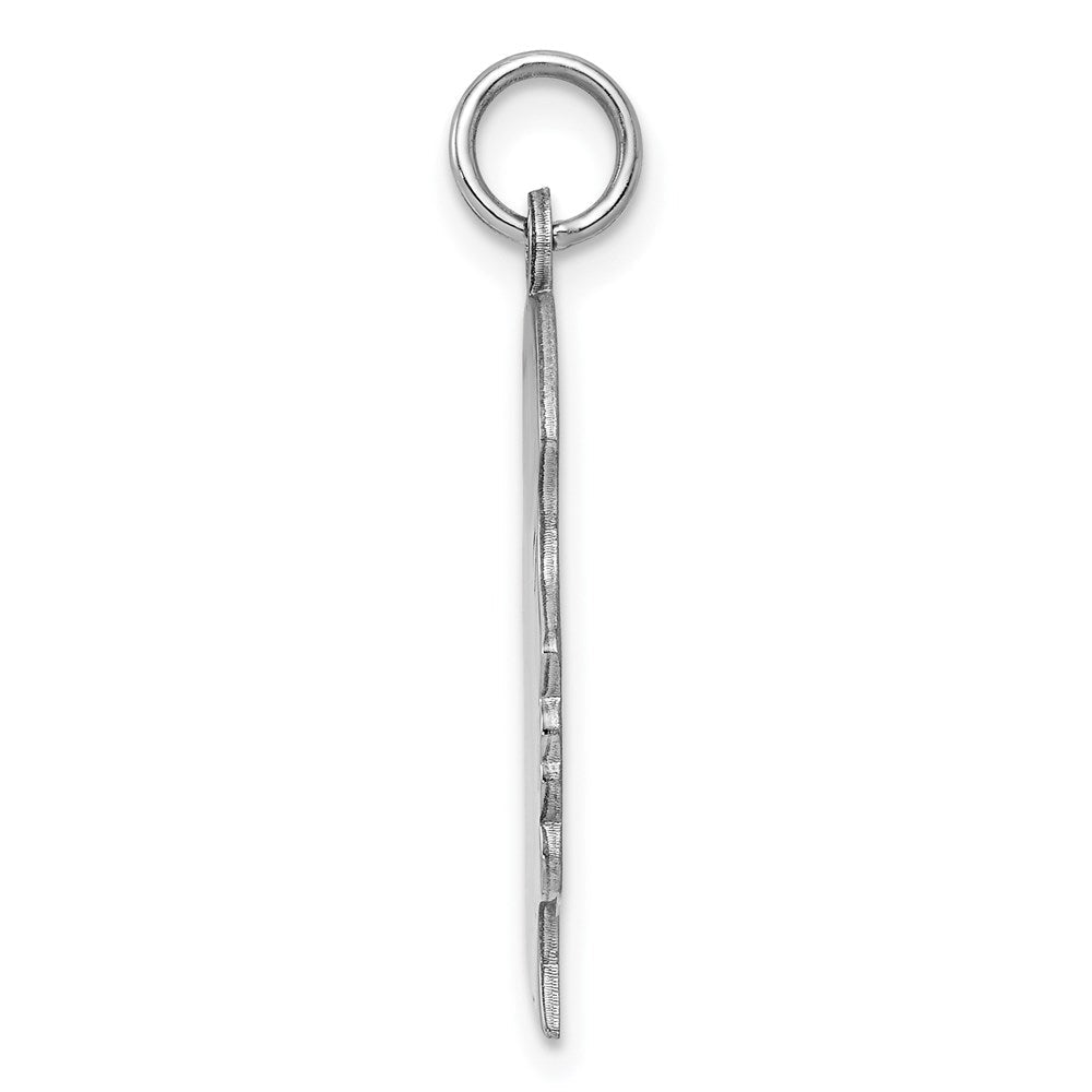 Sterlingsilber Rhodiniert Eng. Mädchen Poliert Vorderseite/satin Rückseite Plättchen Charm