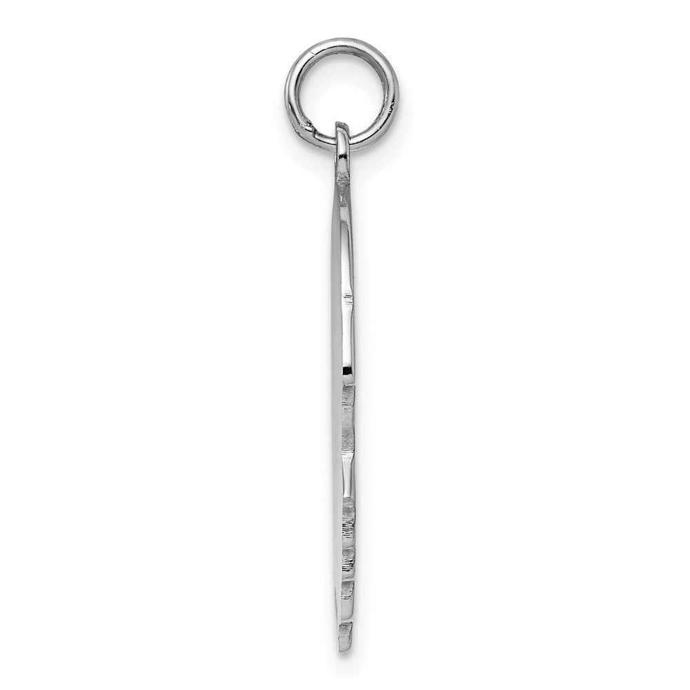 Sterlingsilber Rhodiniert Eng. Junge Poliert Vorderseite/satin Rückseite Plättchen Charm