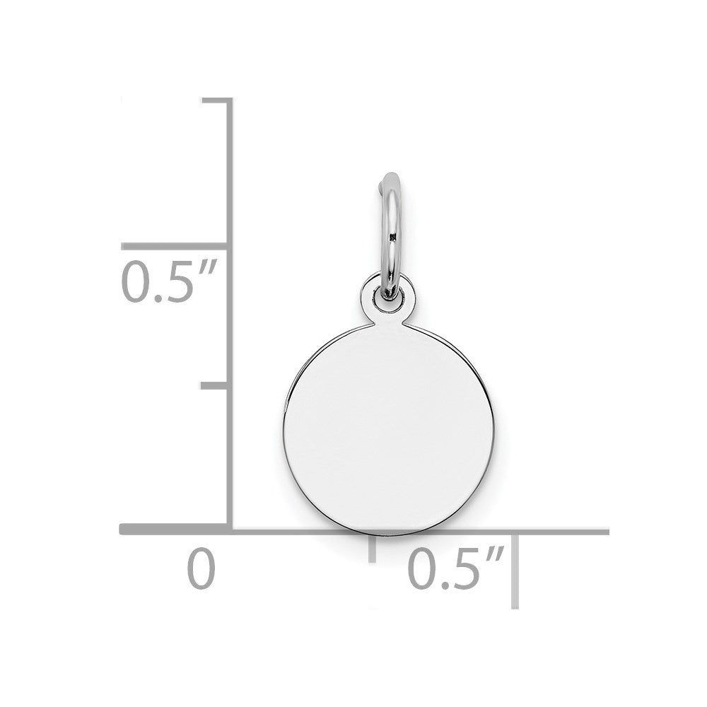 Sterlingsilber Rhodiniert-plt Gravierbar Rund Poliert Vorderseite/back Plättchen Charm