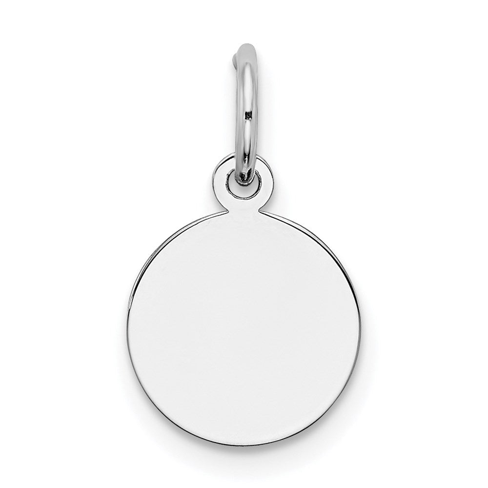 Sterlingsilber Rhodiniert-plt Gravierbar Rund Poliert Vorderseite/back Plättchen Charm