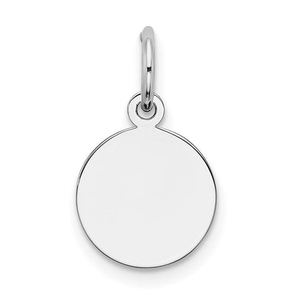 Sterlingsilber Rhodiniert-plt Gravierbar Rund Poliert Vorderseite/back Plättchen Charm