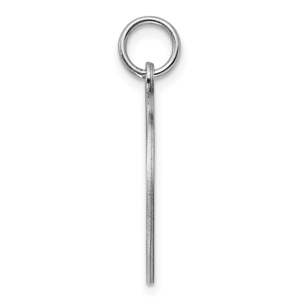 Sterlingsilber Rhodiniert-plt Gravierbar Rund Poliert Vorderseite/back Plättchen Charm