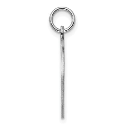 Sterlingsilber Rhodiniert-plt Gravierbar Rund Poliert Vorderseite/back Plättchen Charm
