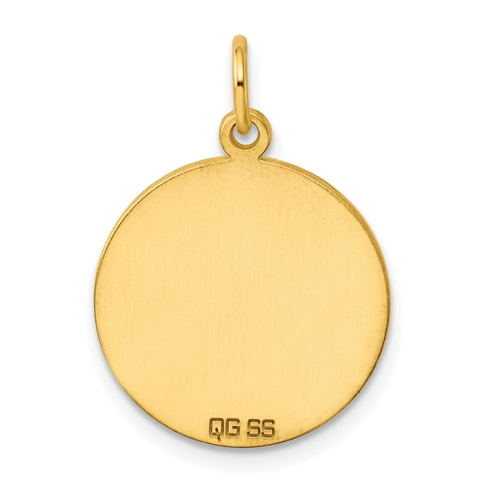 Ss/vergoldet Sterlingsilber Gp Gravierbar Rund Poliert Plättchen Charm