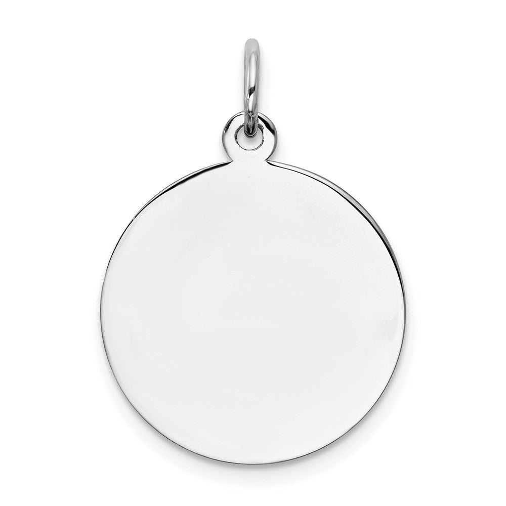 Sterlingsilber Ss Rhodiniert-plt Gravierbar Rund Poliert Vorderseite/satin Rückseite Plättchen Charm