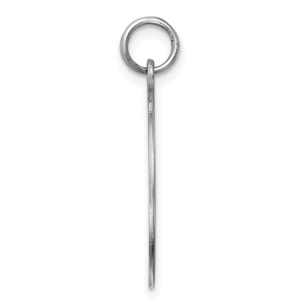 Sterlingsilber Ss Rhodiniert-plt Gravierbar Rund Poliert Vorderseite/satin Rückseite Plättchen Charm