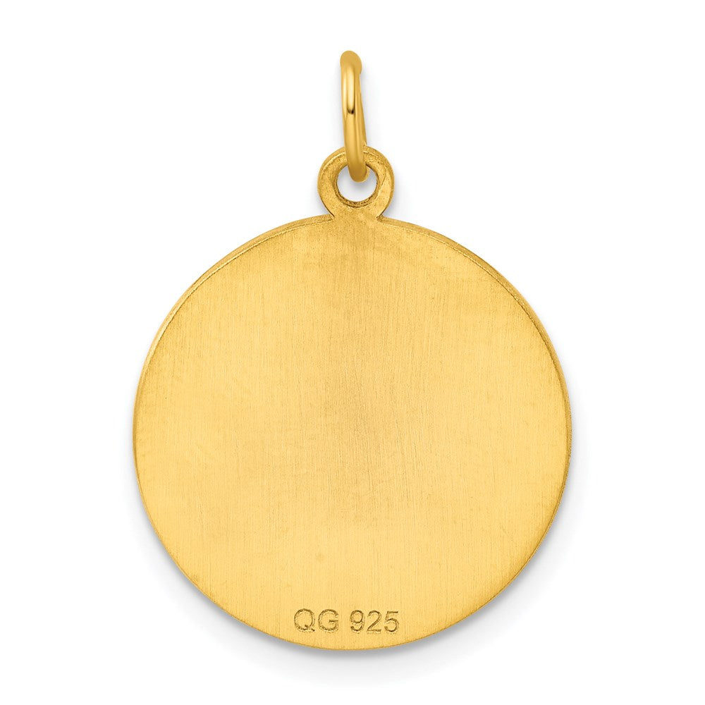 Ss/vergoldet Sterlingsilber Gp Gravierbar Rund Poliert Plättchen Charm