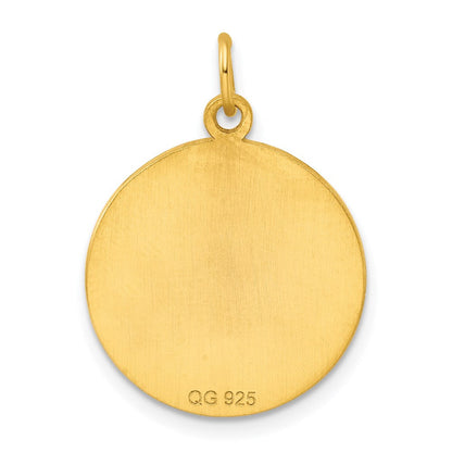 Ss/vergoldet Sterlingsilber Gp Gravierbar Rund Poliert Plättchen Charm