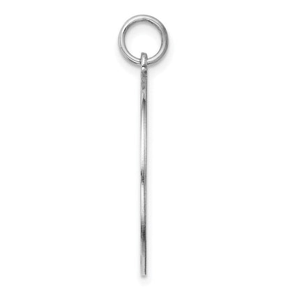 Sterlingsilber Ss Rhodiniert-plt Gravierbar Rund Poliert Vorderseite/satin Rückseite Plättchen Charm