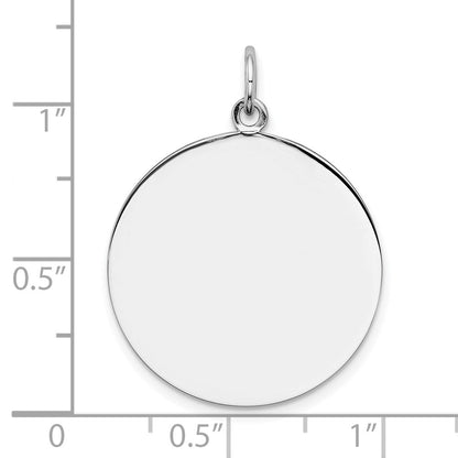 Sterlingsilber Ss Rhodiniert-plt Gravierbar Rund Poliert Vorderseite/satin Rückseite Plättchen Charm