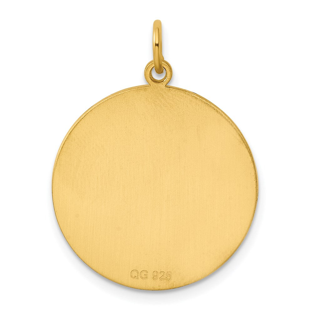 Ss/vergoldet Sterlingsilber Gp Gravierbar Rund Poliert Plättchen Charm