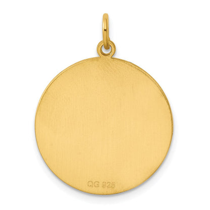 Ss/vergoldet Sterlingsilber Gp Gravierbar Rund Poliert Plättchen Charm