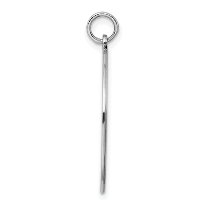 Sterlingsilber Rhodiniert Eng. Rund Poliert Vorderseite/back Plättchen Charm