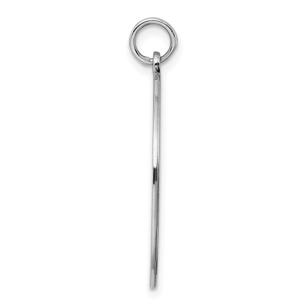 Sterlingsilber Rhodiniert Eng. Rund Poliert Vorderseite/back Plättchen Charm