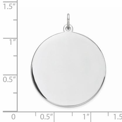 Sterlingsilber Rhodiniert Eng. Rund Poliert Vorderseite/back Plättchen Charm