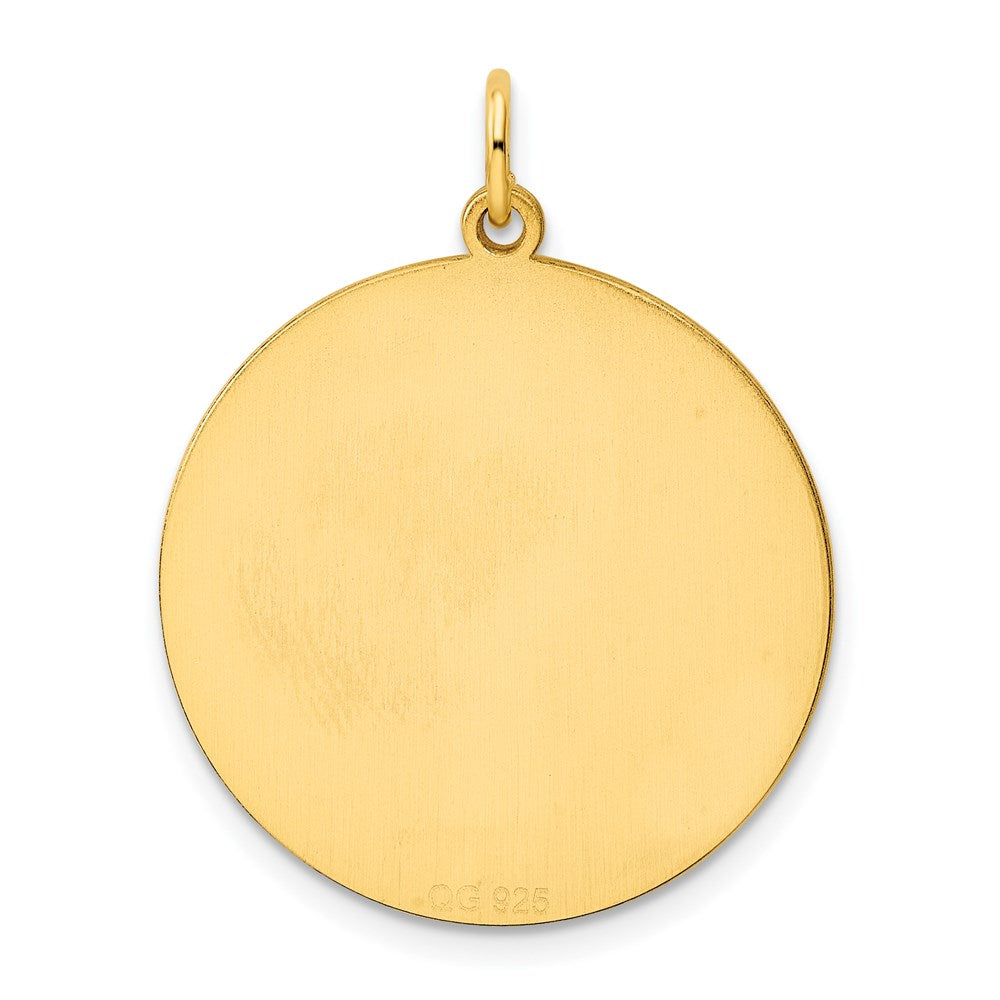 Ss/vergoldet Sterlingsilber Gp Gravierbar Rund Poliert Plättchen Charm