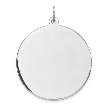 Sterlingsilber Rhodiniert Eng. Rund Poliert Vorderseite/back Plättchen Charm