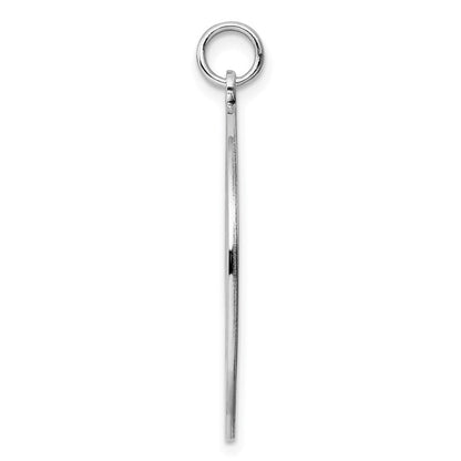 Sterlingsilber Rhodiniert Eng. Rund Poliert Vorderseite/satin Rückseite Plättchen Charm