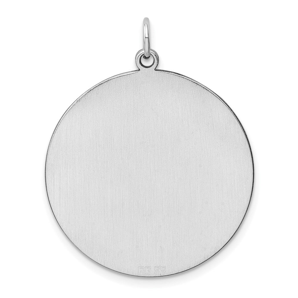 Sterlingsilber Rhodiniert Eng. Rund Poliert Vorderseite/back Plättchen Charm