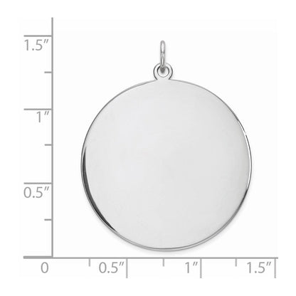 Sterlingsilber Rhodiniert Eng. Rund Poliert Vorderseite/back Plättchen Charm