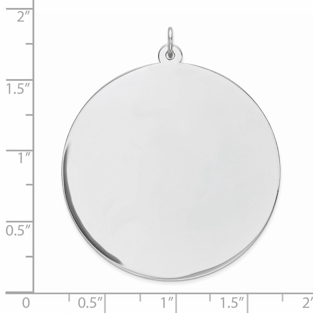 Sterlingsilber Rhodiniert Eng. Rund Poliert Vorderseite/back Plättchen Charm