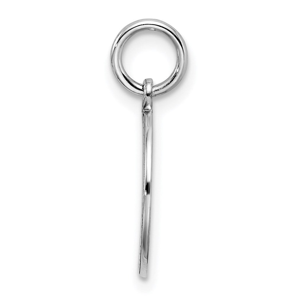 Sterlingsilber Rhodiniert Eng. Rund Poliert Vorderseite/satin Rückseite Plättchen Charm