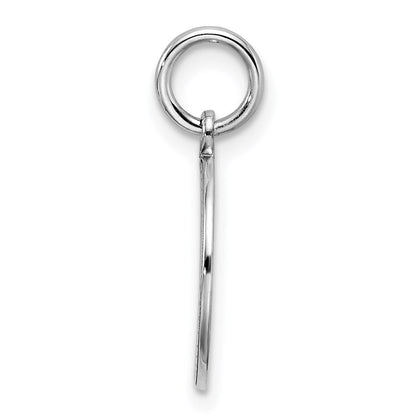 Sterlingsilber Rhodiniert Eng. Rund Poliert Vorderseite/satin Rückseite Plättchen Charm