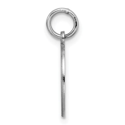 Sterlingsilber Rhodiniert Eng. Rund Poliert Vorderseite/satin Rückseite Plättchen Charm
