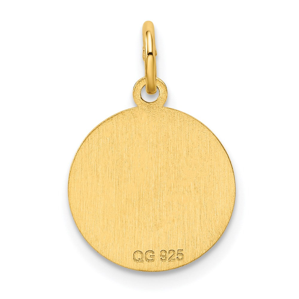 Ss/vergoldet Sterlingsilber Gp Gravierbar Rund Poliert Plättchen Charm