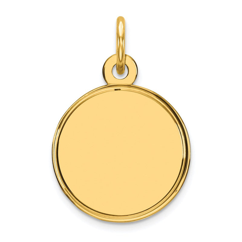 Ss/vergoldet Sterlingsilber Gp Gravierbar Rund Poliert Plättchen Charm