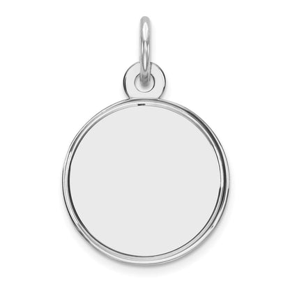 Sterlingsilber Rhodiniert Eng. Rund Poliert Vorderseite/satin Rückseite Plättchen Charm