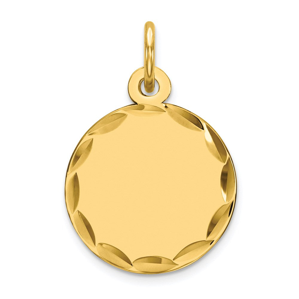 Ss/vergoldet Sterlingsilber Gp Gravierbar Rund Poliert Plättchen Charm