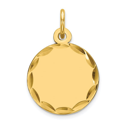 Ss/vergoldet Sterlingsilber Gp Gravierbar Rund Poliert Plättchen Charm