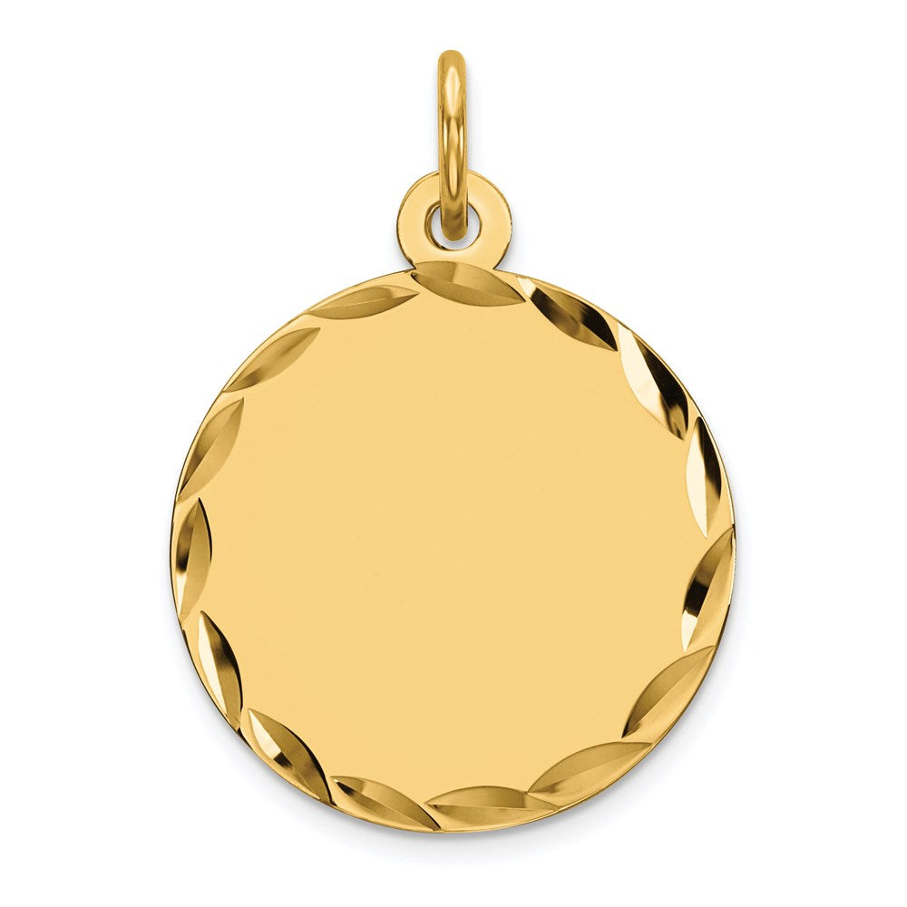 Ss/vergoldet Sterlingsilber Gp Gravierbar Rund Poliert Plättchen Charm