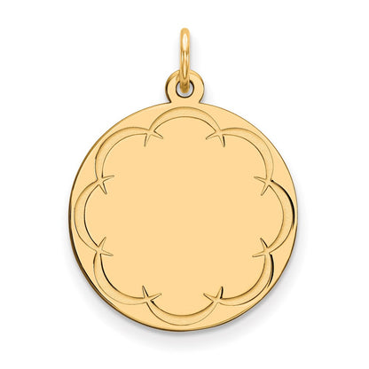 Ss/vergoldet Sterlingsilber Gp Gravierbar Rund Poliert Plättchen Charm