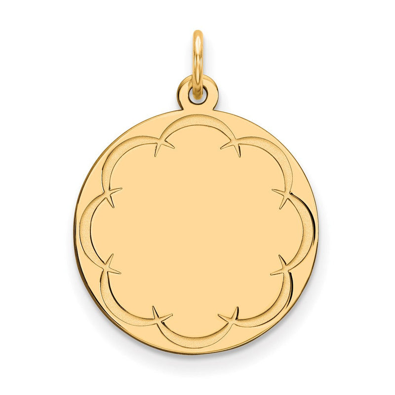 Ss/vergoldet Sterlingsilber Gp Gravierbar Rund Poliert Plättchen Charm