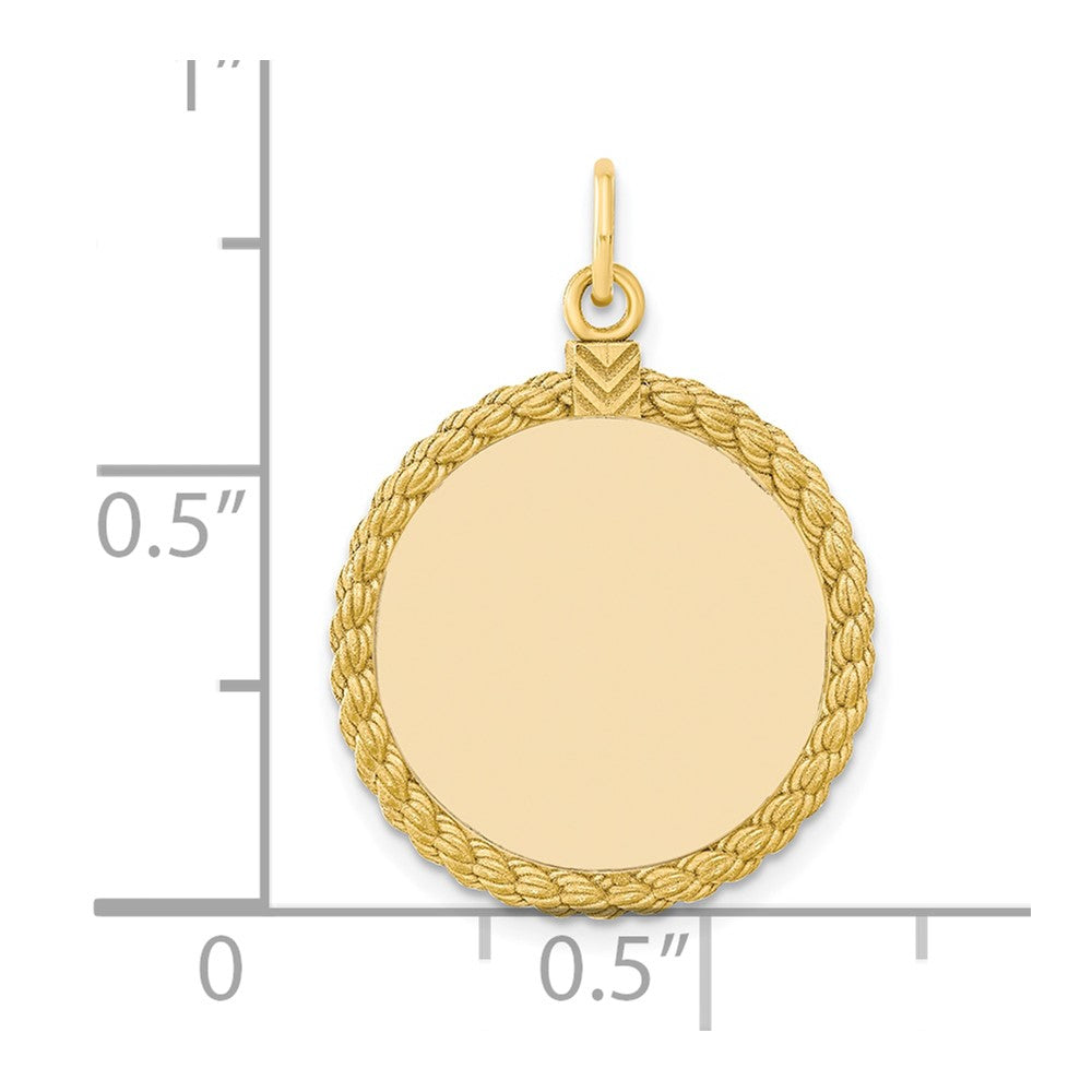 Ss/vergoldet Ss Gold Platte Gravierbar Rund mit Kordel Poliert Vorderseite/satin Rückseite Plättchen