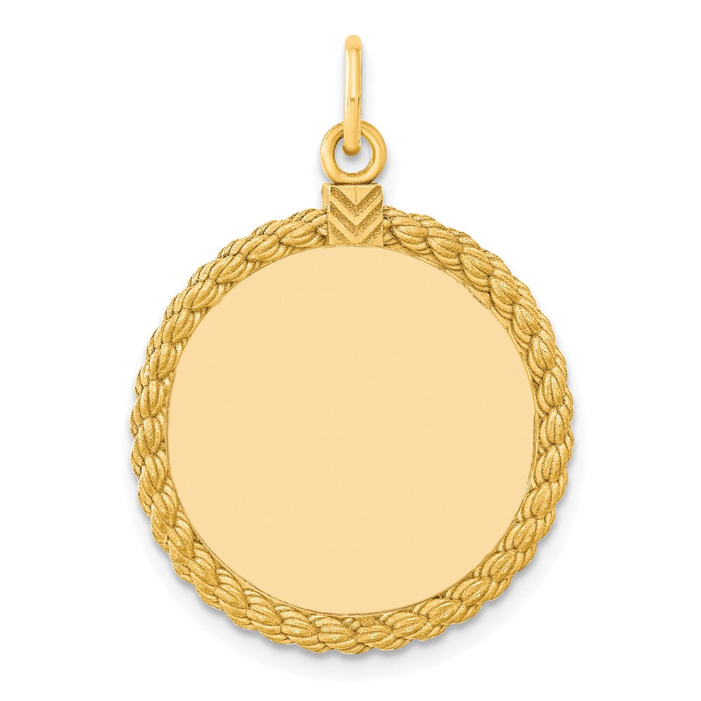Ss/vergoldet Ss Gold Platte Gravierbar Rund mit Kordel Poliert Vorderseite/satin Rückseite Plättchen
