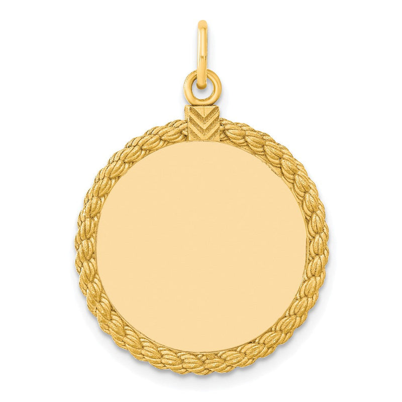 Ss/vergoldet Ss Gold Platte Gravierbar Rund mit Kordel Poliert Vorderseite/satin Rückseite Plättchen