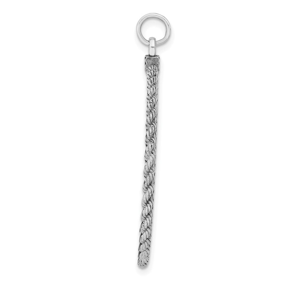 Sterlingsilber Sterl Rhodiniert-plt Gravierbar Rund mit Kordel Poliert Vorderseite/back Plättchen