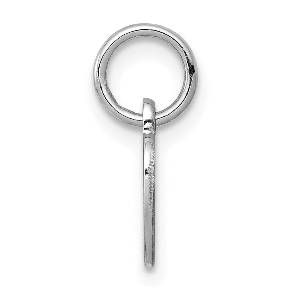 Sterlingsilber Rhodiniert-plt Gravierbar Herz Poliert Vorderseite/back Plättchen Charm